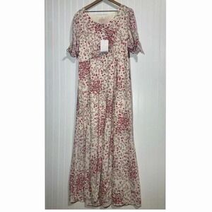 GAL MEETS GLAM NWT Cream Rose Maxi Dress 18 Plus Cottage Romantic Garden Party